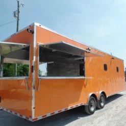 SLE Concessions 8.5' X 30' Orange Bar Concession Food Trailer
