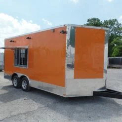 SLE Concessions 8.5' X 16' Orange Food Catering Event Concession Trailer