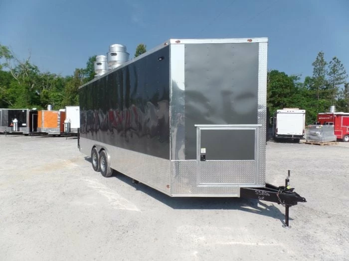 SLE Concessions 8.5' X 22' Concession Med. Charcoal Grey Food Catering Event Trailer - Image 4