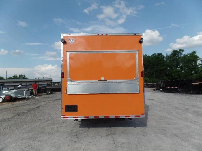 SLE Concessions 8.5' X 30' Orange Bar Concession Food Trailer With Appliances - Image 2