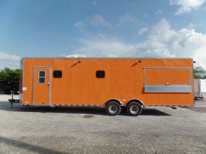 SLE Concessions 8.5' X 30' Orange Bar Concession Food Trailer With Appliances - Image 5