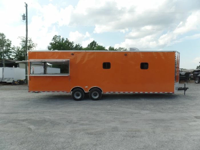 SLE Concessions 8.5' X 30' Orange Bar Concession Food Trailer With Appliances - Image 4