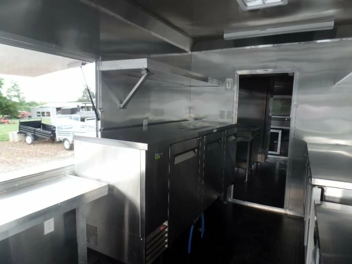 SLE Concessions 8.5' X 30' Orange Bar Concession Food Trailer With Appliances - Image 3