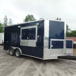 SLE Concessions 8.5' X 16' Indigo Blue Concession Food Trailer