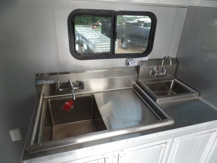 SLE Concessions 8.5' X 22' Electric Green Concession Food Trailer - Image 3