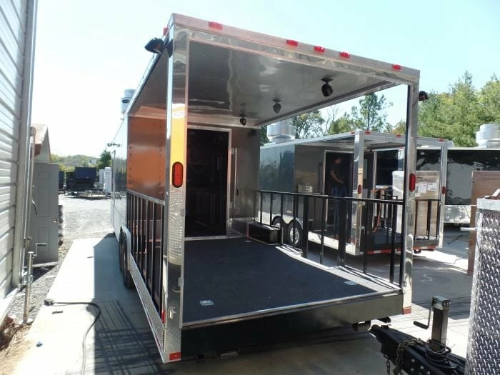 SLE Concessions 8.5' X 30' Concession Food Trailer Charcoal Grey Event Catering - Image 2