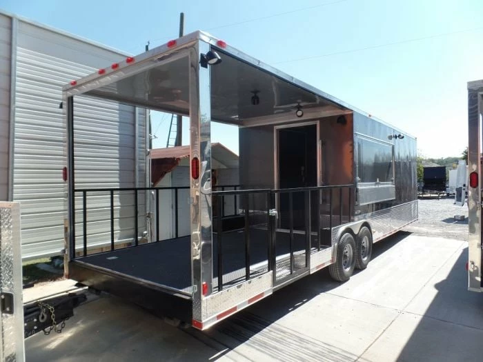 SLE Concessions 8.5' X 30' Concession Food Trailer Charcoal Grey Event Catering - Image 3