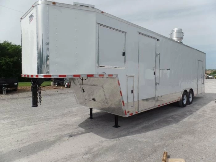 SLE Concessions 8.5' X 34' Gooseneck Concession Enclosed Food Event Trailer