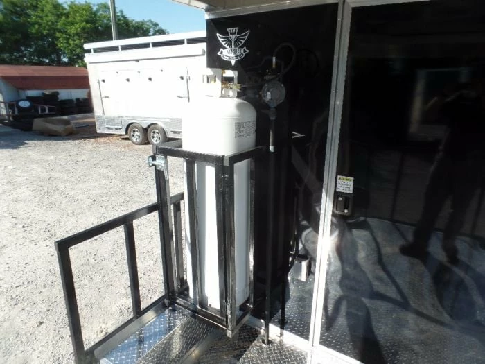 SLE Concessions 8.5' X 20' Black Porch Style Concession Food Trailer - Image 4