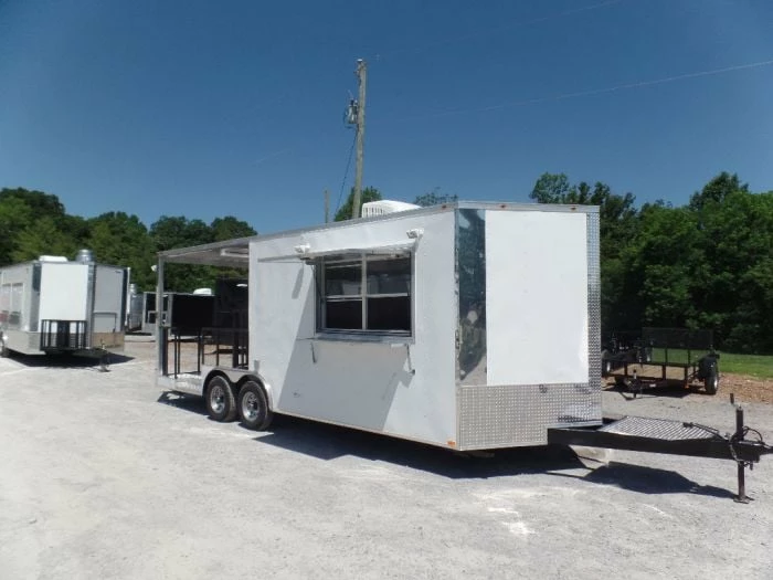 SLE Concessions 8.5' X 22' White Porch Style Concession - Image 5