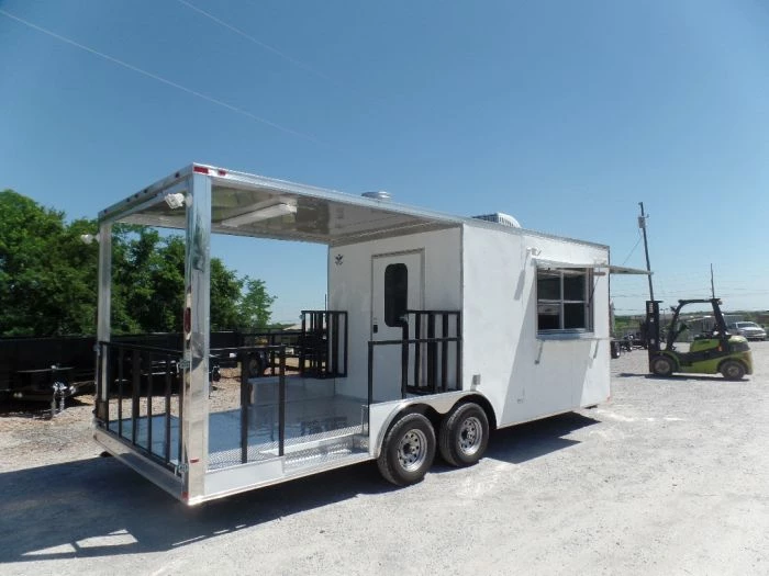 SLE Concessions 8.5' X 22' White Porch Style Concession