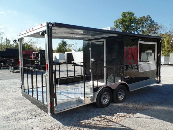SLE Concessions 8.5' X 20' Concession Food Trailer Black Event Catering - Image 5