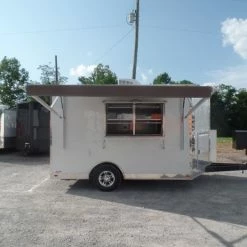 SLE Concessions 8.5' X 12' White Food Catering Concession Trailer