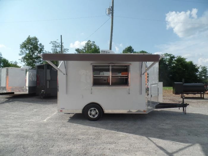 SLE Concessions 8.5' X 12' White Food Catering Concession Trailer
