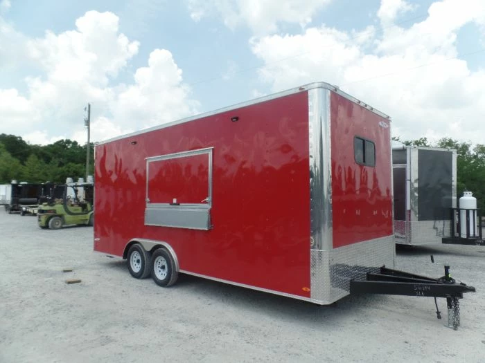 SLE Concessions 8.5' X 20' Red Concession Food Trailer - Image 5