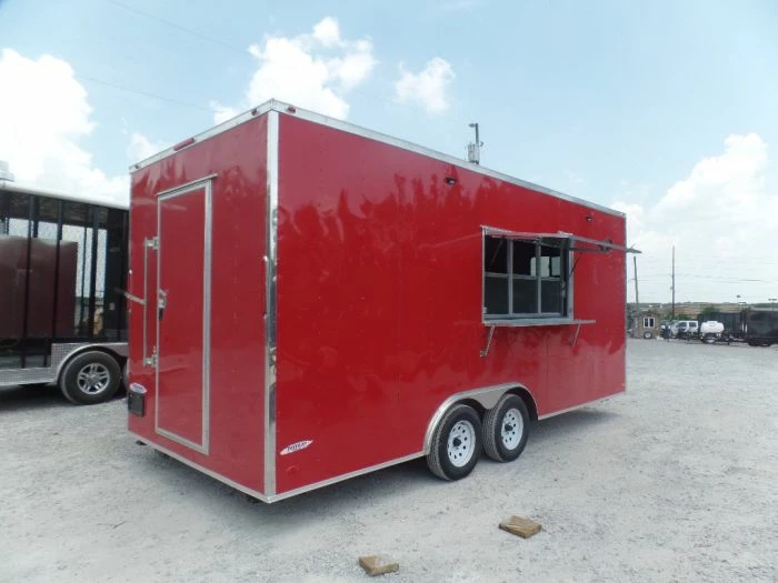SLE Concessions 8.5' X 20' Red Concession Food Trailer - Image 4