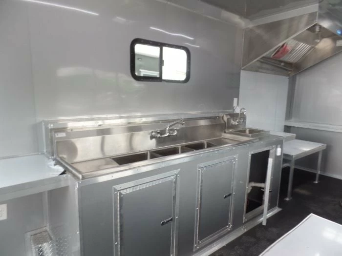 SLE Concessions 8.5' X 20' Red Concession Food Trailer - Image 2