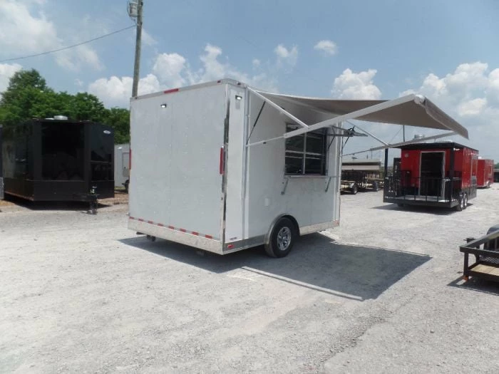 SLE Concessions 8.5' X 12' White Concession Food Trailer With Appliances