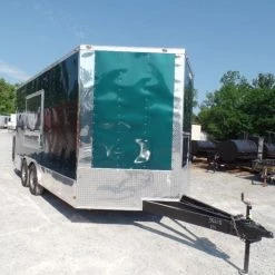 SLE Concessions 8.5' X 16' Food Event Concession Emerald Green Trailer With Appliances