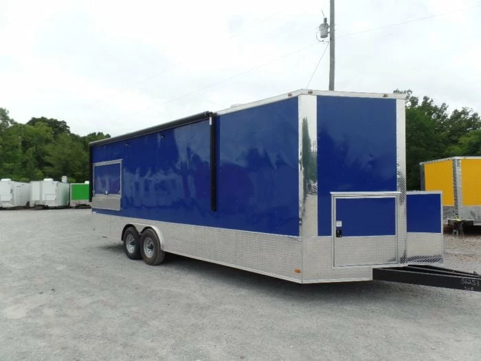 SLE Concessions 8.5' X 24' Blue Catering Event Concession Food Trailer - Image 3