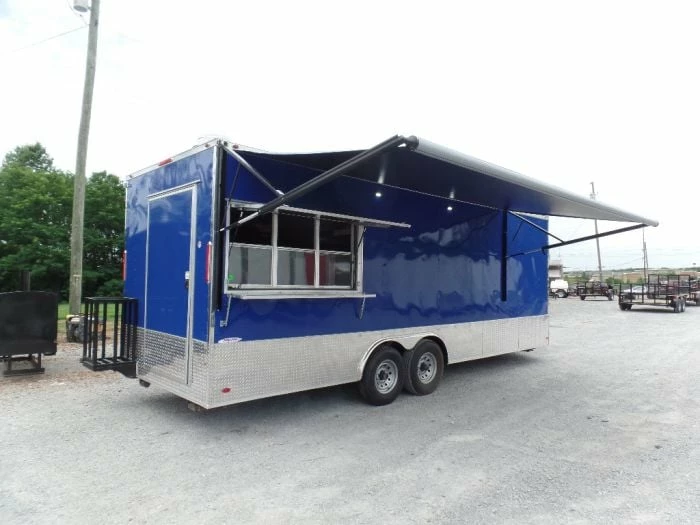 SLE Concessions 8.5' X 24' Blue Catering Event Concession Food Trailer - Image 2