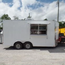SLE Concessions 8.5' X 16' White Concession Food Event Trailer With Appliances