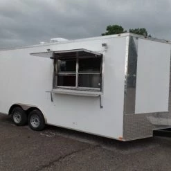 SLE Concessions 8.5' X 18' White Concession Food Trailer With Appliances