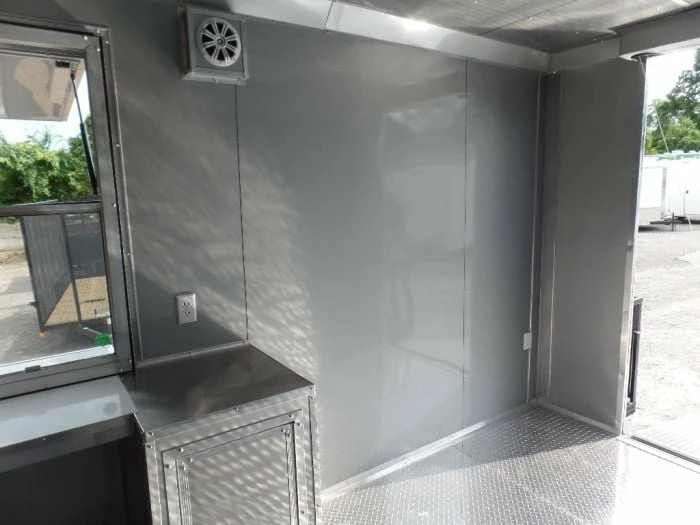 SLE Concessions 8.5' X 40' White Goose-neck Concession Food Trailer - Image 6