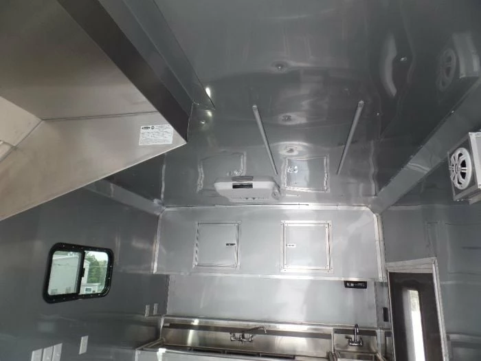 SLE Concessions 8.5' X 40' White Goose-neck Concession Food Trailer - Image 2