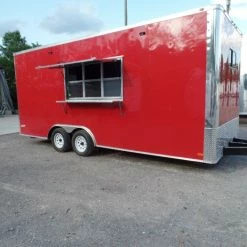SLE Concessions 8.5' X 20' Red Food Catering Event Concession Trailer