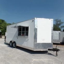 SLE Concessions 8.5' X 20' White Pizza Concession Food Trailer
