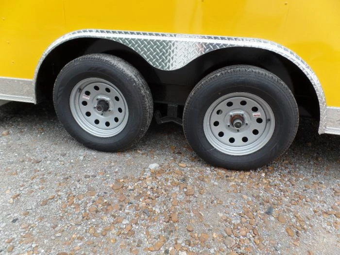 SLE Concessions 8.5' X 17' Yellow Concession Food Trailer - Image 2