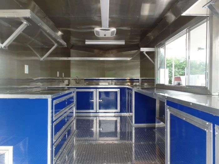 SLE Concessions 8.5' X 17' Yellow Concession Food Trailer - Image 5