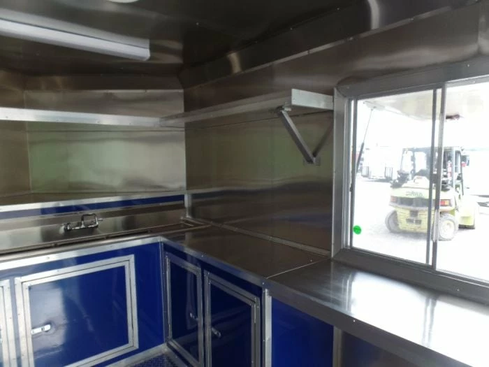 SLE Concessions 8.5' X 17' Yellow Concession Food Trailer - Image 3