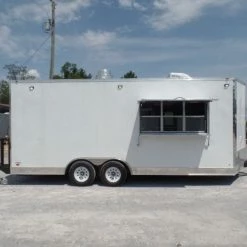 SLE Concessions 8.5' X 20' White Pizza Concession Food Trailer With Appliances