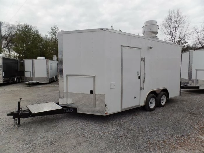 SLE Concessions 8.5' X 16' Concession Food Trailer White Event Catering - Image 2