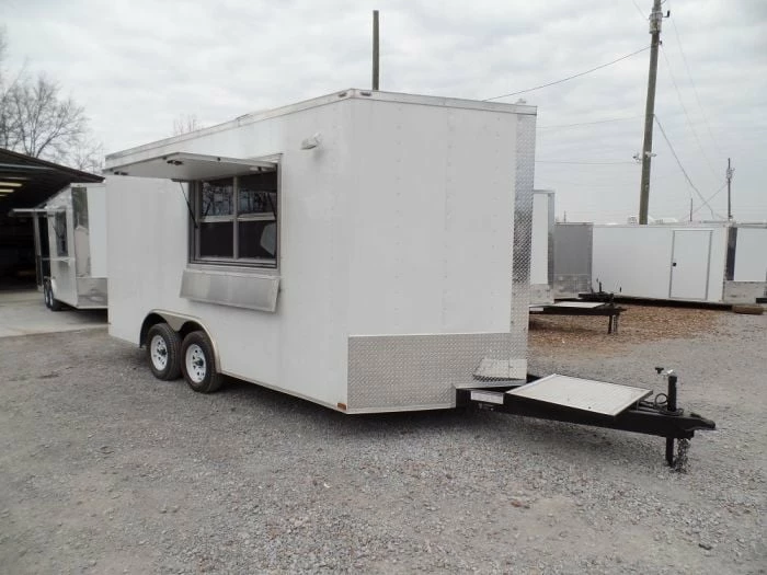 SLE Concessions 8.5' X 16' Concession Food Trailer White Event Catering - Image 4