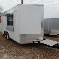 SLE Concessions 8.5' X 16' White Concession Food Trailer With Appliances
