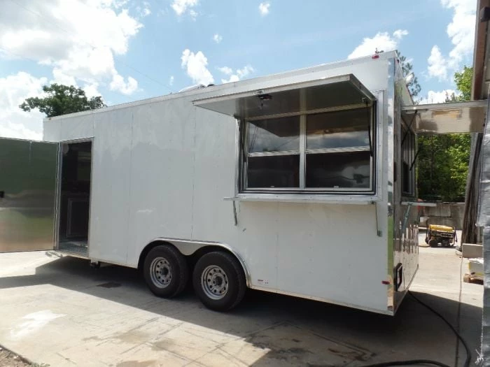 SLE Concessions White 8.5' X 20' Enclosed Concession Food Trailer
