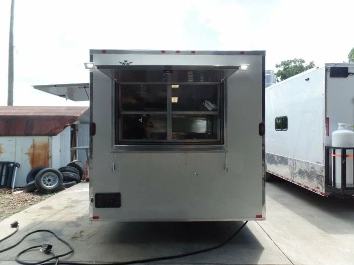 SLE Concessions White 8.5' X 20' Enclosed Concession Food Trailer - Image 3