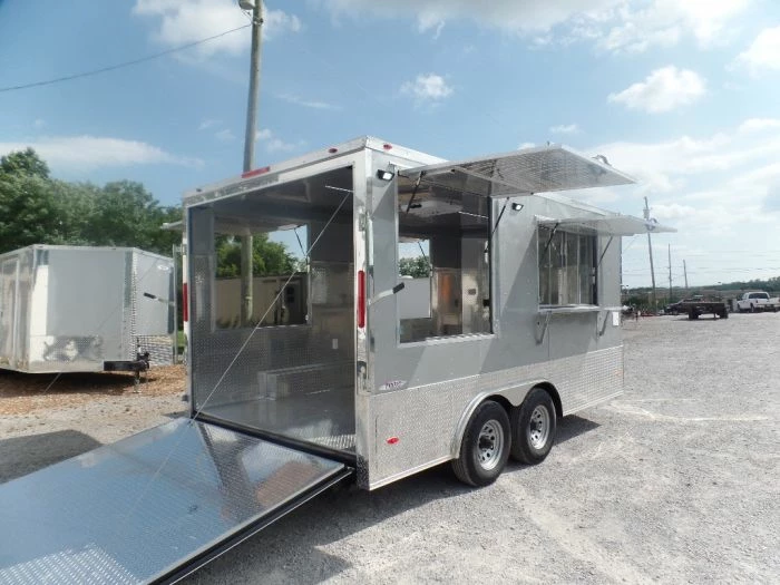 SLE Concessions 8.5' X 15' Silver Frost Custom Concession Food Trailer - Image 3