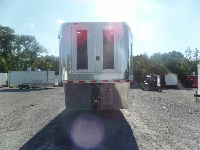 SLE Concessions 8.5' X 40' White Goose Neck Event Concession Food Trailer With Appliances - Image 5