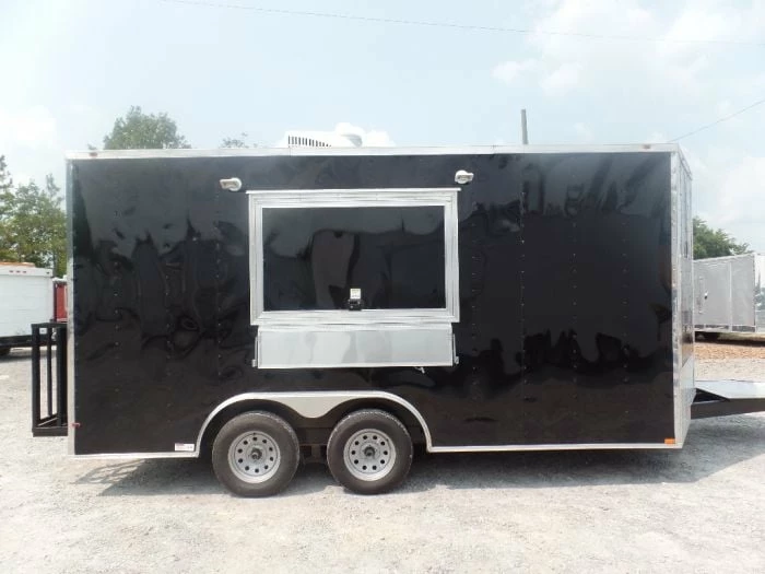 SLE Concessions 8.5' X 16' Black Event Concession Food Catering Trailer - Image 3