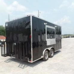 SLE Concessions 8.5' X 16' Black Event Concession Food Catering Trailer