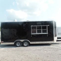 SLE Concessions 8.5' X 20' Black Food Catering Trailer