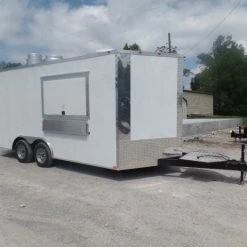 SLE Concessions 8.5' X 16' White Concession Food Trailer With Appliances