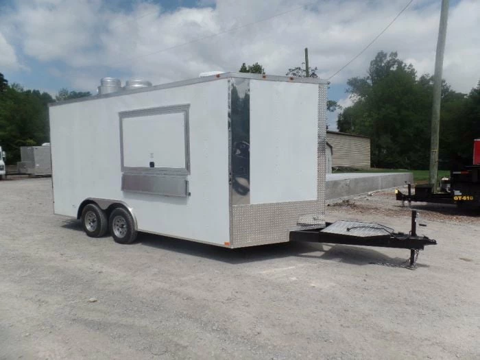 SLE Concessions 8.5' X 16' White Concession Food Trailer With Appliances
