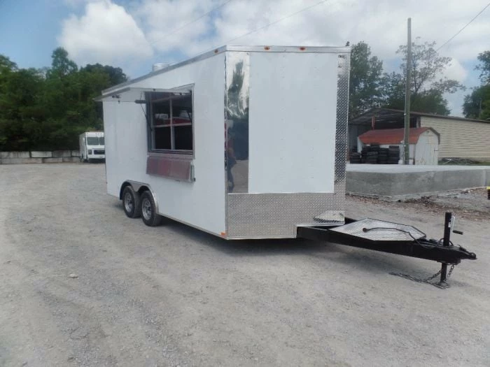 SLE Concessions 8.5' X 16' White Concession Food Trailer With Appliances - Image 3
