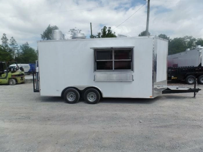 SLE Concessions 8.5' X 16' White Concession Food Trailer With Appliances - Image 4