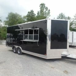 SLE Concessions 8.5' X 20' Black Concession Food Catering Trailer With Appliances